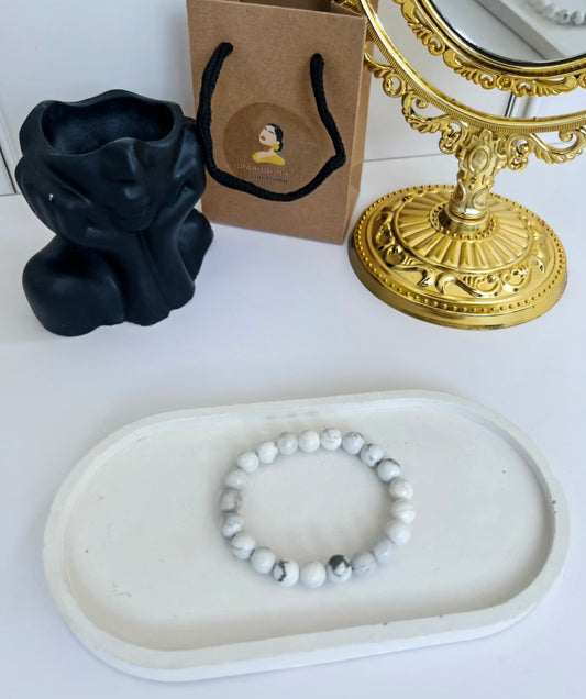 Bracelet en Howlite blanche