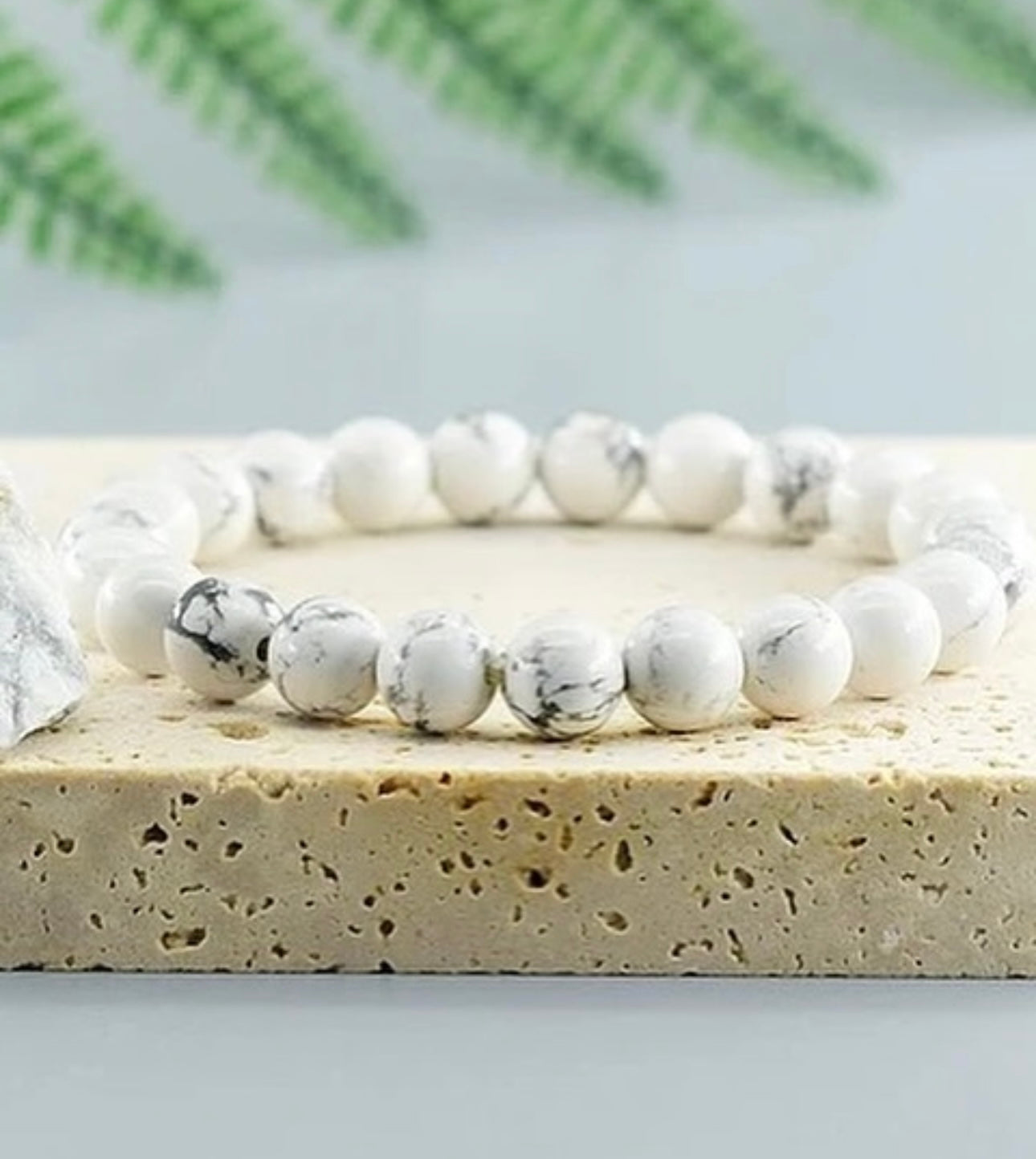 Bracelet en Howlite blanche